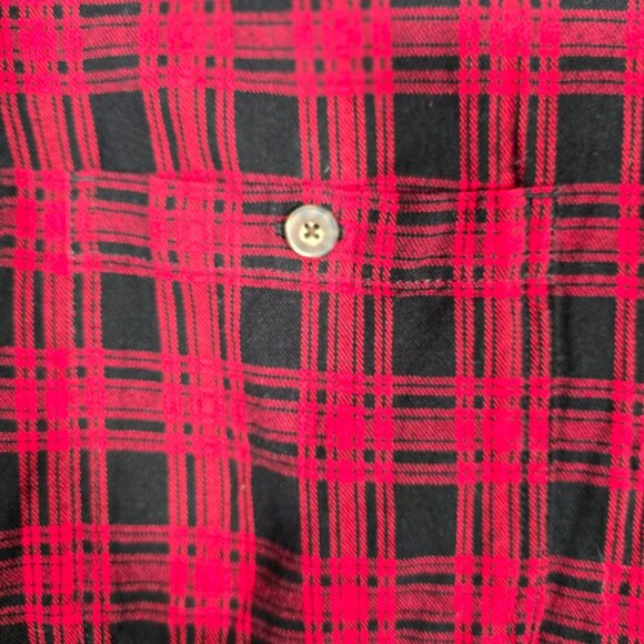 Duluth Trading Button Down Flannel Shirt XL Men's Long‎ Sleeve Red Black Plaid - Picture 4 of 10